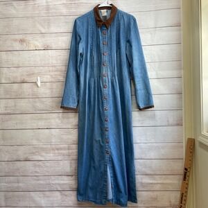 EXCELLENT CONDITION VINTAGE MIRRORS‎ 2 DENIM MAXI DRESS